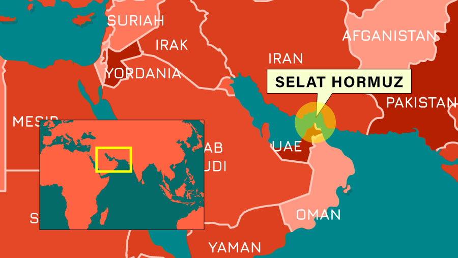 Ilustrasi Selat Hormuz (Envato)