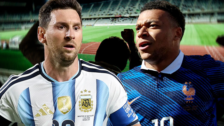 Ilustrasi Messi dan Mbappe (Diolah)